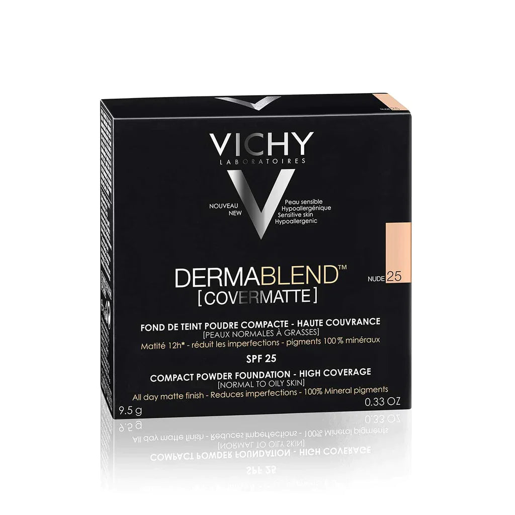 Vichy Dermablend Compacto Mineral Covermatte Tono 25 Nude 9.5gr