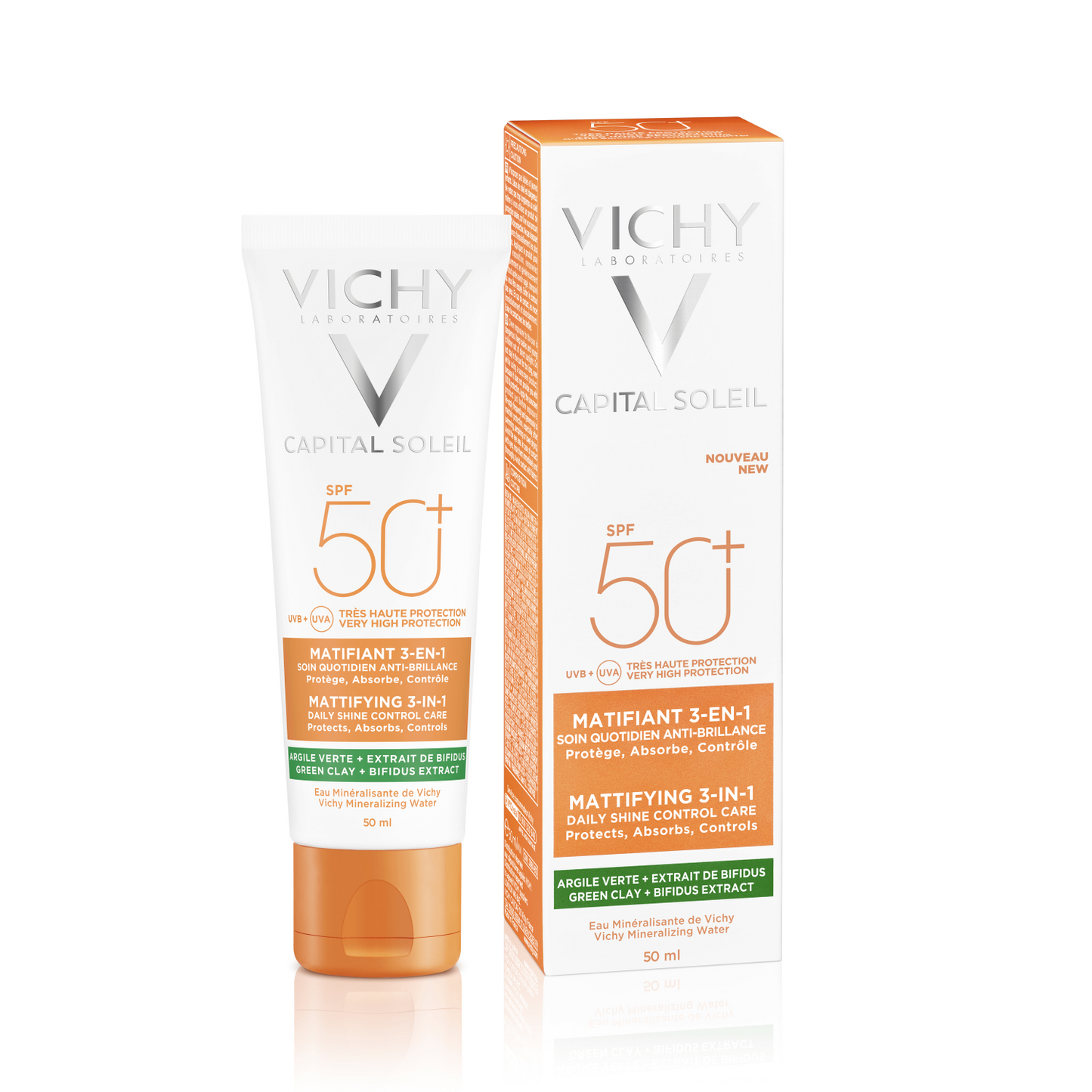 Vichy Capital Soleil Matificante 3 En 1 Spf 50+ 50 Ml.